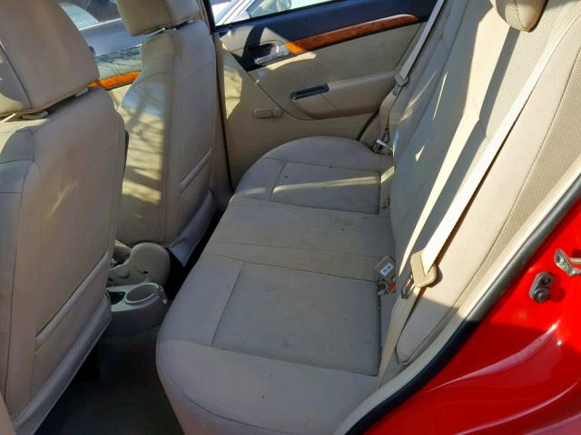 KL1TD5DE1AB125736 - 2010 CHEVROLET AVEO LS RED photo 6