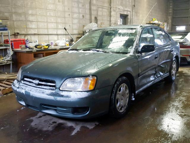 4S3BE635927213589 - 2002 SUBARU LEGACY L GREEN photo 2