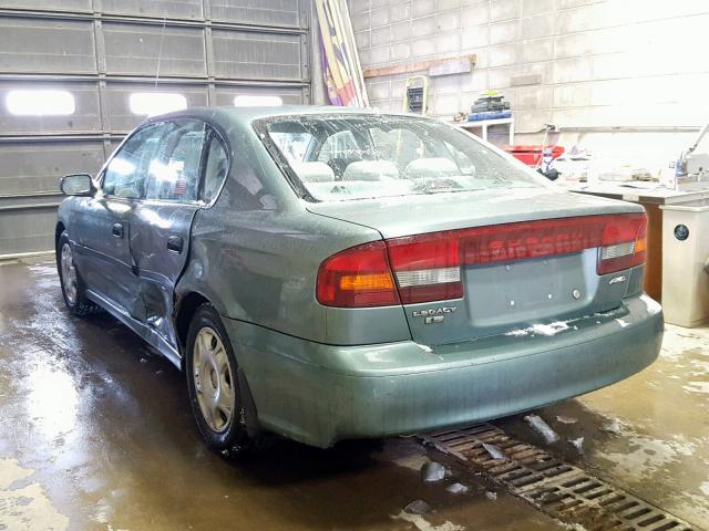 4S3BE635927213589 - 2002 SUBARU LEGACY L GREEN photo 3