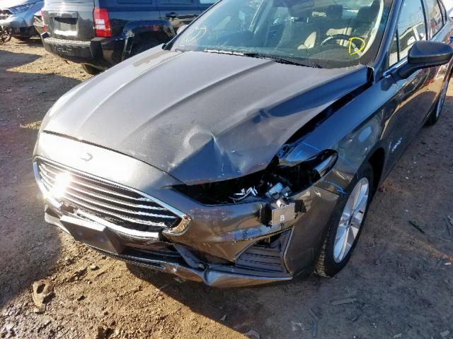 3FA6P0LU6KR226363 - 2019 FORD FUSION SE CHARCOAL photo 9