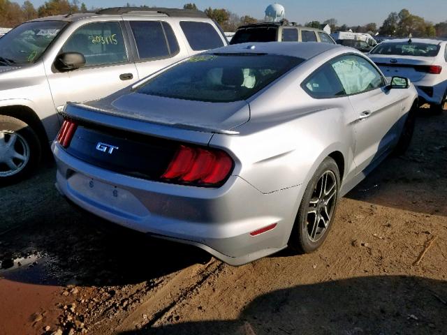 1FA6P8CF7K5159291 - 2019 FORD MUSTANG GT SILVER photo 4