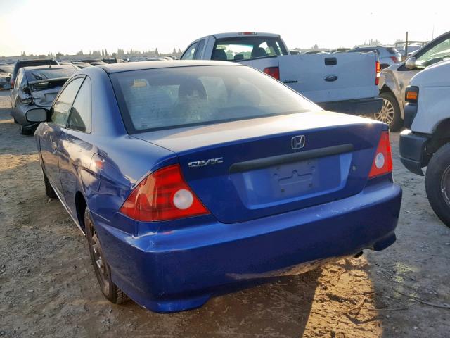 1HGEM22144L039756 - 2004 HONDA CIVIC DX V BLUE photo 3