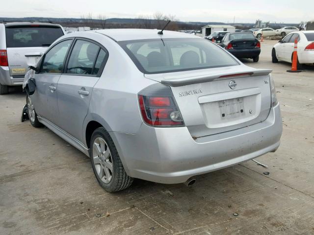 3N1AB6AP4CL775036 - 2012 NISSAN SENTRA 2.0 SILVER photo 3