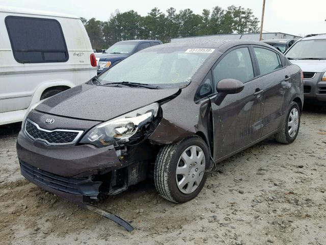 KNADN4A32D6158861 - 2013 KIA RIO EX BROWN photo 2