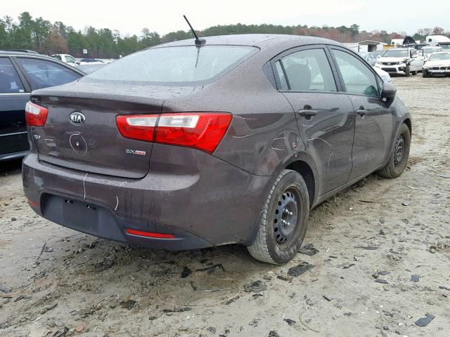 KNADN4A32D6158861 - 2013 KIA RIO EX BROWN photo 4