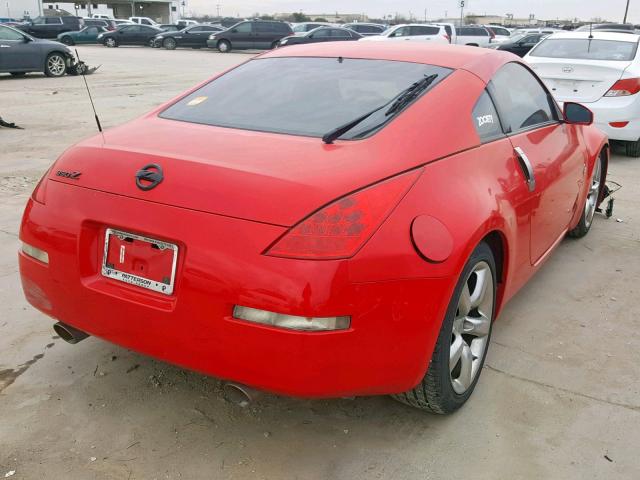 JN1BZ34E38M751235 - 2008 NISSAN 350Z COUPE RED photo 4