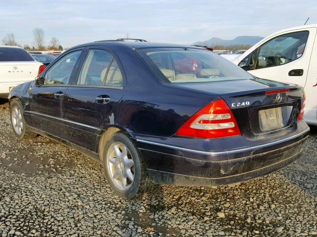 WDBRF61J31F131243 - 2001 MERCEDES-BENZ C 240 BLUE photo 3