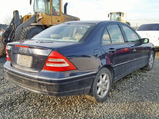 WDBRF61J31F131243 - 2001 MERCEDES-BENZ C 240 BLUE photo 4