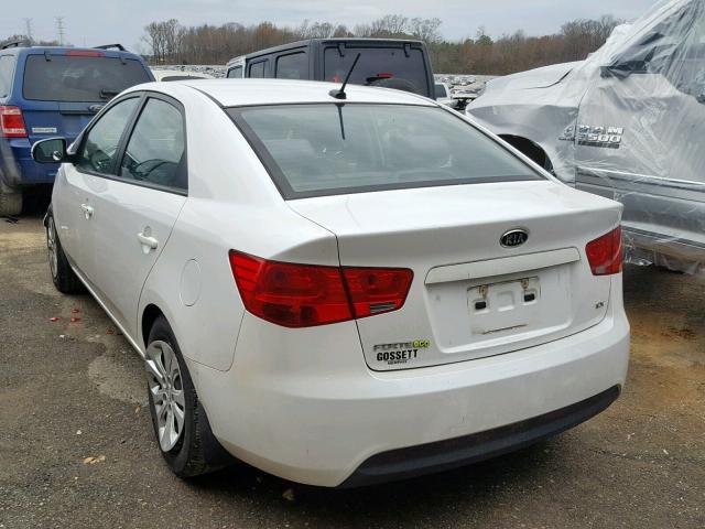 KNAFU4A29C5475768 - 2012 KIA FORTE EX WHITE photo 3