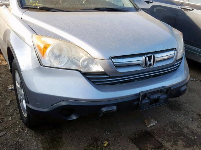 JHLRE48787C014709 - 2007 HONDA CR-V EXL SILVER photo 9