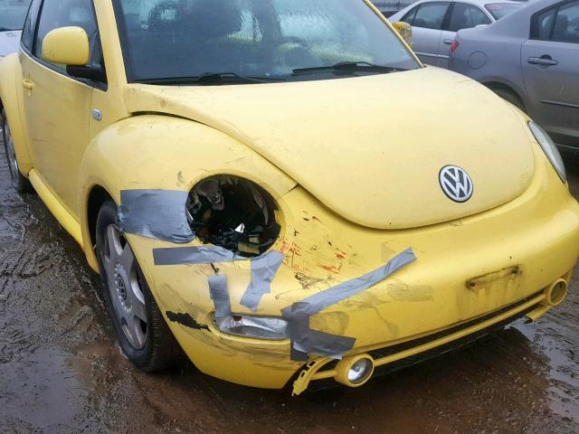 3VWCC21C1YM485943 - 2000 VOLKSWAGEN NEW BEETLE YELLOW photo 9