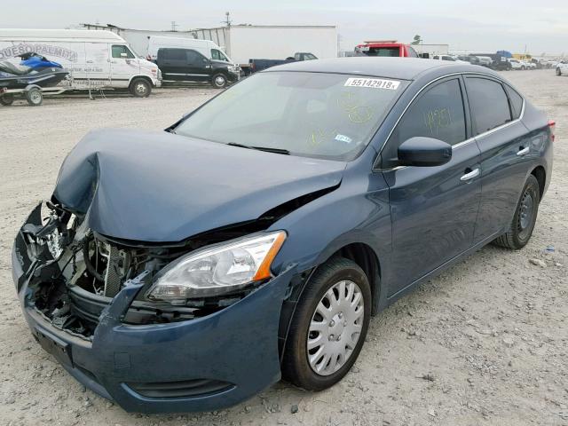 1N4AB7AP6DN901794 - 2013 NISSAN SENTRA S TURQUOISE photo 2