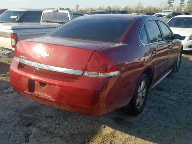 2G1WT57N391297615 - 2009 CHEVROLET IMPALA 1LT RED photo 4