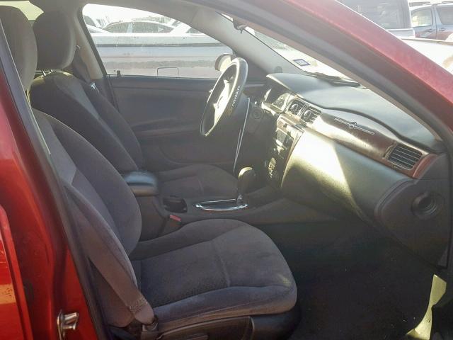 2G1WT57N391297615 - 2009 CHEVROLET IMPALA 1LT RED photo 5