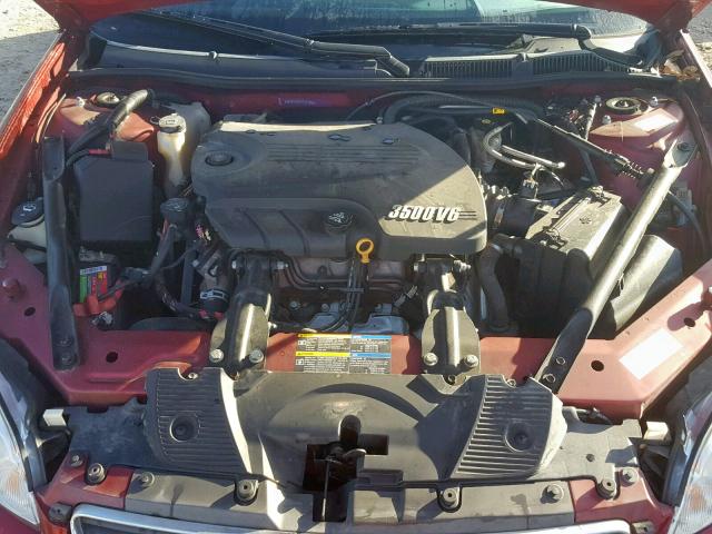 2G1WT57N391297615 - 2009 CHEVROLET IMPALA 1LT RED photo 7