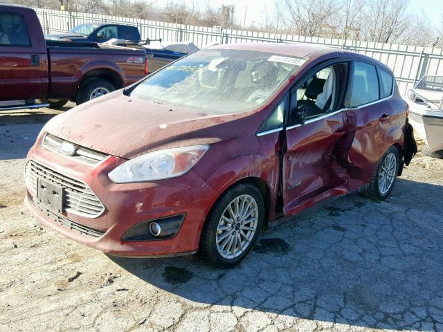 1FADP5BU4DL508301 - 2013 FORD C-MAX SEL MAROON photo 2