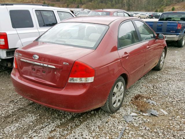 KNAFE221195660705 - 2009 KIA SPECTRA EX RED photo 4