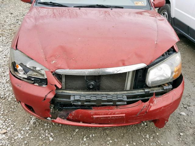 KNAFE221195660705 - 2009 KIA SPECTRA EX RED photo 7