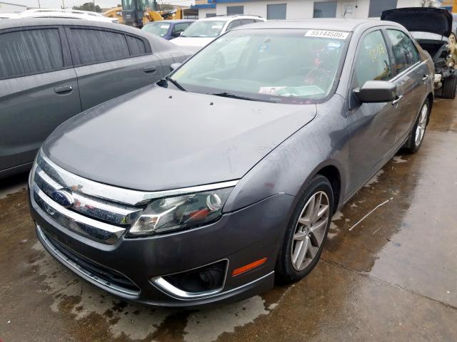 3FAHP0JA1AR161826 - 2010 FORD FUSION SEL GRAY photo 2