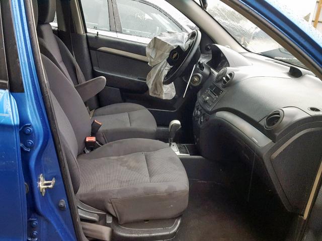 KL1TD5DE9AB092727 - 2010 CHEVROLET AVEO LS BLUE photo 5
