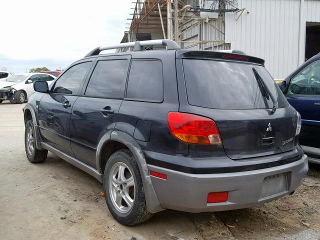 JA4LX31G53U098598 - 2003 MITSUBISHI OUTLANDER BLACK photo 3