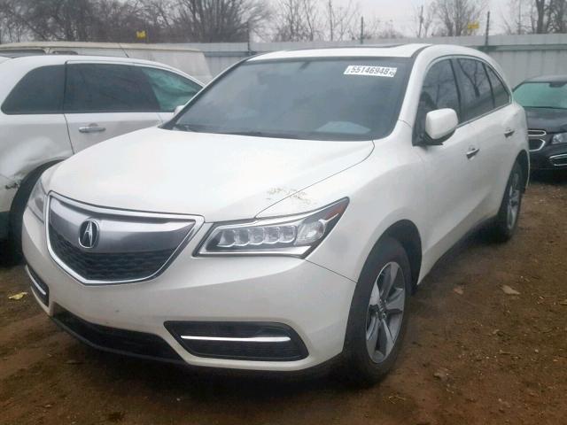 5FRYD3H23EB009460 - 2014 ACURA MDX WHITE photo 2