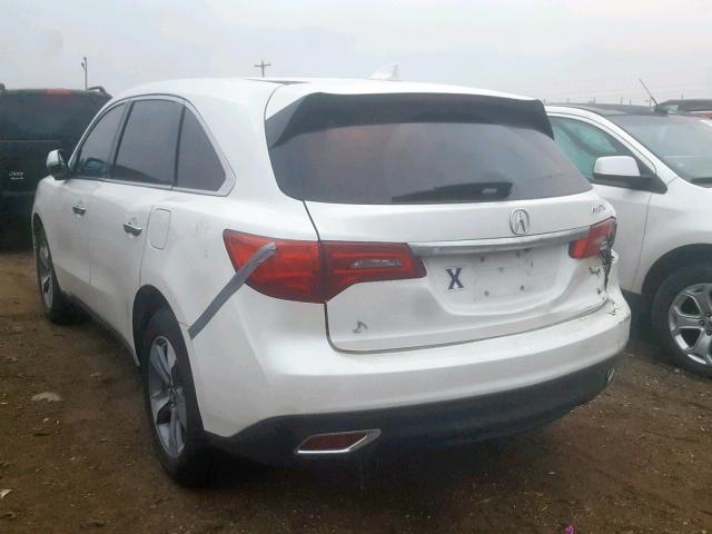 5FRYD3H23EB009460 - 2014 ACURA MDX WHITE photo 3