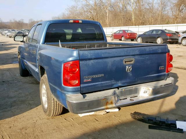 1D7HE48N15S224164 - 2005 DODGE DAKOTA QUA BLUE photo 3