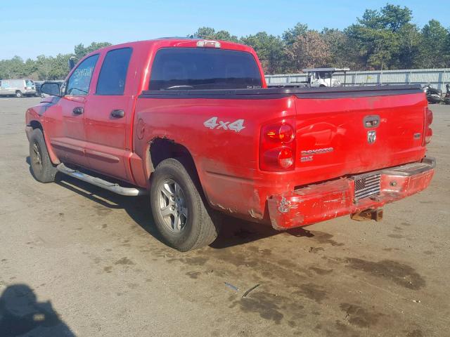 1D7HW48N36S593123 - 2006 DODGE DAKOTA QUA RED photo 3