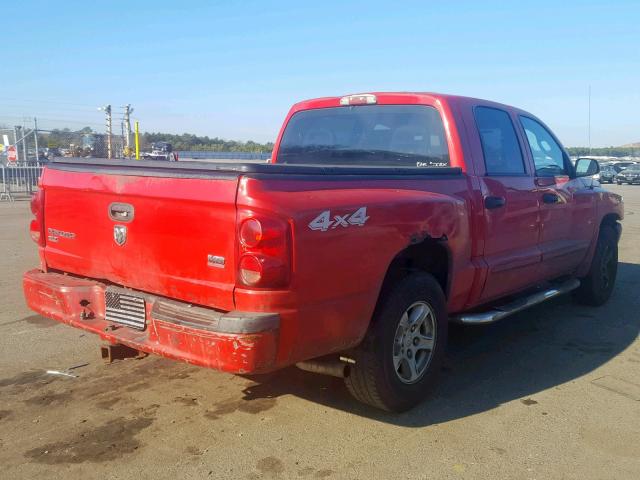 1D7HW48N36S593123 - 2006 DODGE DAKOTA QUA RED photo 4