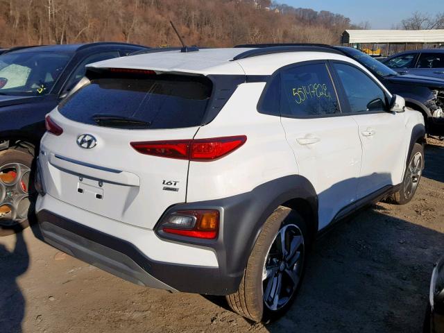 KM8K3CA53JU065426 - 2018 HYUNDAI KONA LIMIT WHITE photo 4