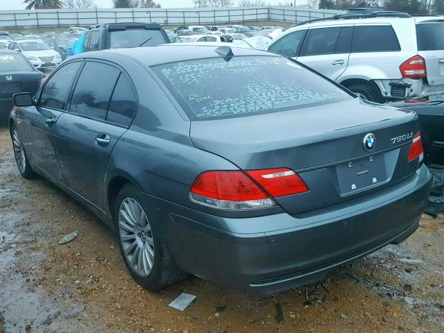 WBAHN83527DT74197 - 2007 BMW 750 GRAY photo 3