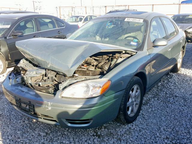 1FAFP56U06A221734 - 2006 FORD TAURUS SEL GREEN photo 2