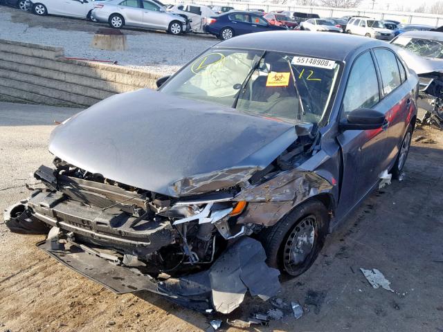 3VW1K7AJXEM322497 - 2014 VOLKSWAGEN JETTA BASE Մոխրագույն լուսանկար 2