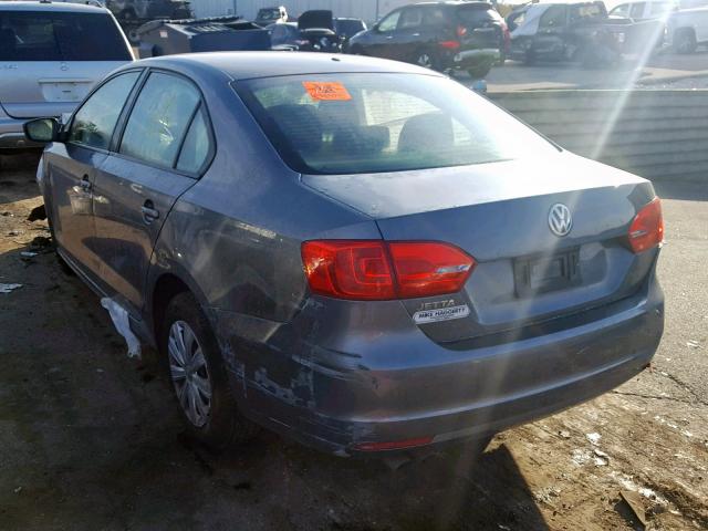 3VW1K7AJXEM322497 - 2014 VOLKSWAGEN JETTA BASE Մոխրագույն լուսանկար 3