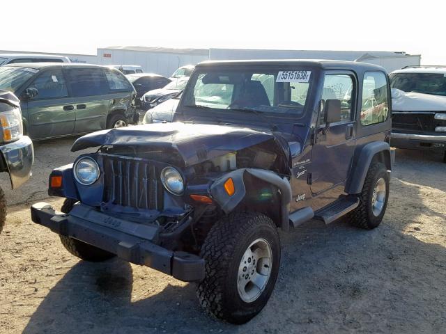 1J4FA49S0YP764009 - 2000 JEEP WRANGLER / BLUE photo 2