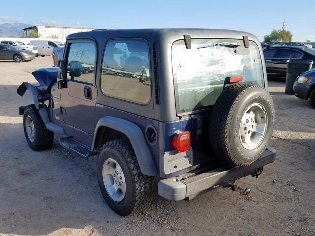 1J4FA49S0YP764009 - 2000 JEEP WRANGLER / BLUE photo 3