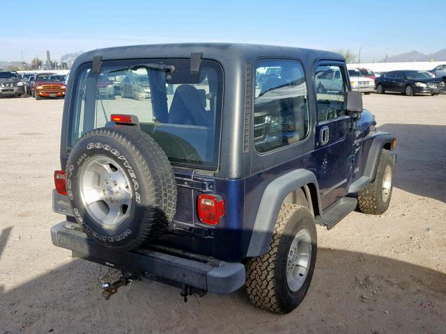 1J4FA49S0YP764009 - 2000 JEEP WRANGLER / BLUE photo 4