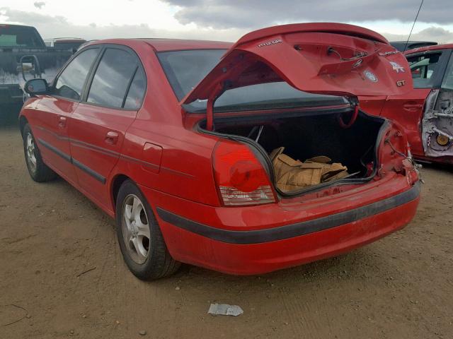 KMHDN46D74U759002 - 2004 HYUNDAI ELANTRA GT RED photo 3