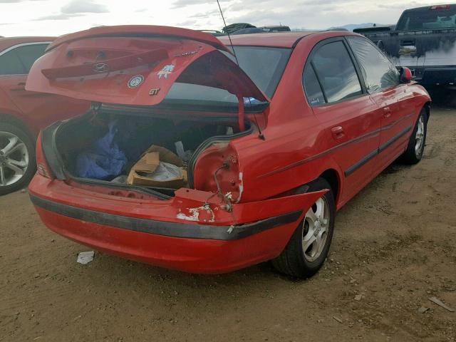 KMHDN46D74U759002 - 2004 HYUNDAI ELANTRA GT RED photo 4