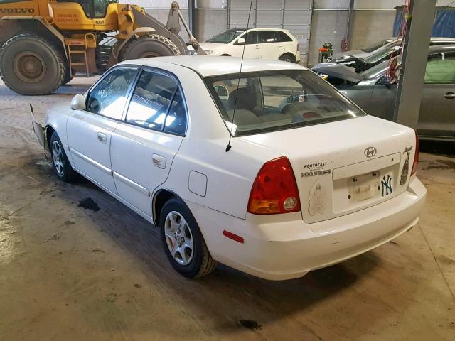 KMHCG45C83U498072 - 2003 HYUNDAI ACCENT GL WHITE photo 3