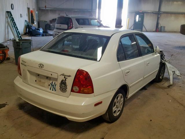 KMHCG45C83U498072 - 2003 HYUNDAI ACCENT GL WHITE photo 4