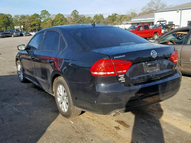 1VWAH7A35DC090049 - 2013 VOLKSWAGEN PASSAT S BLACK photo 3