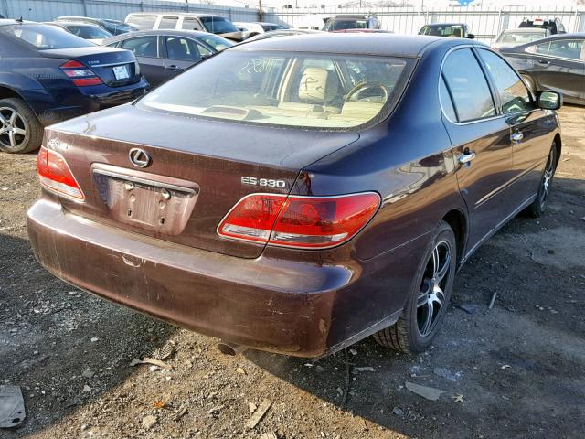 JTHBA30G855073307 - 2005 LEXUS ES 330 PURPLE photo 4