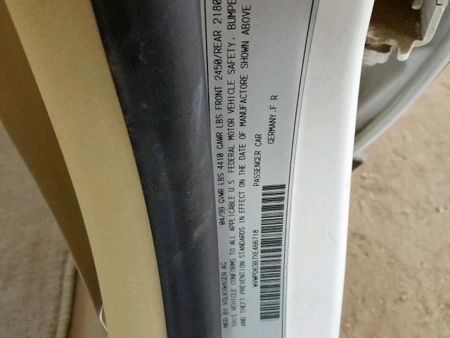 WVWPD63B7XE466718 - 1999 VOLKSWAGEN PASSAT GLX 白色 照片 10