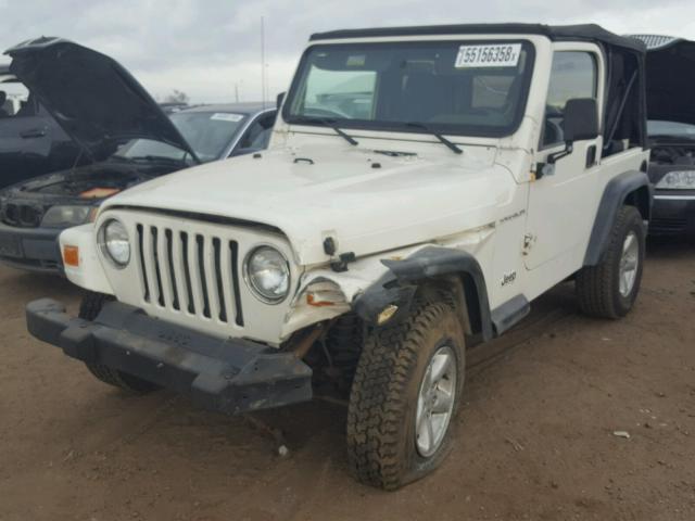 1J4FA29P21P328946 - 2001 JEEP WRANGLER / WHITE photo 2