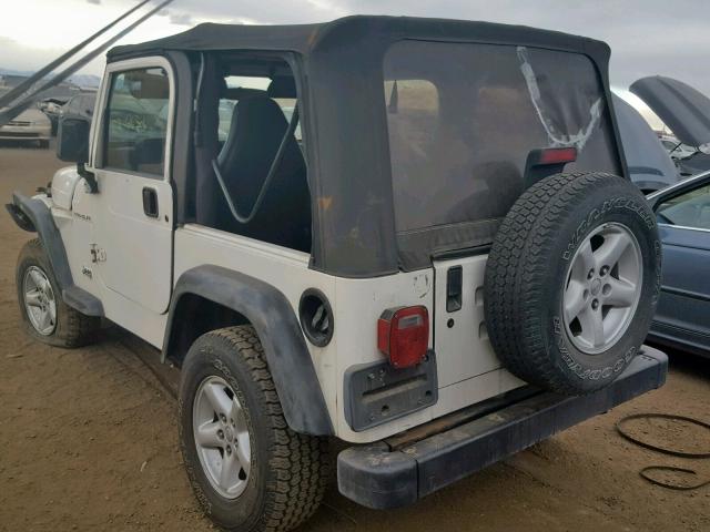 1J4FA29P21P328946 - 2001 JEEP WRANGLER / WHITE photo 3