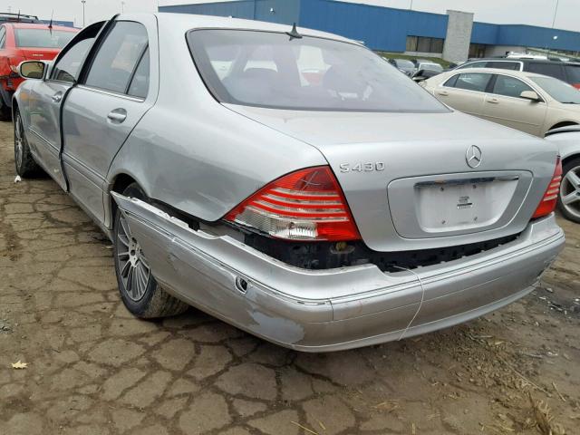 WDBNG70JX3A378875 - 2003 MERCEDES-BENZ S 430 SILVER photo 3