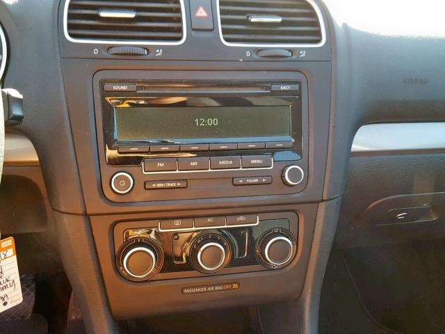 WVWDB7AJ8CW250535 - 2012 VOLKSWAGEN GOLF BLACK photo 9
