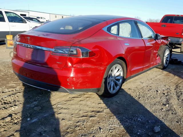 5YJSA1E20GF132449 - 2016 TESLA MODEL S RED photo 4